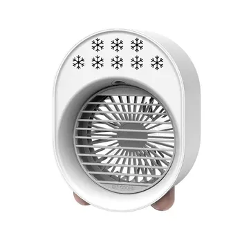 Въздушен охладител Изпарителен климатик Настолен вентилатор за охлаждане Мини USB вентилатор на климатика с 3 скорости на вятъра Нощна светлина