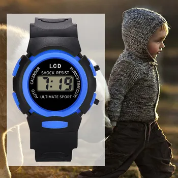 Гледайте за деца Bo Y Kids Прост аналогов цифров спорт Led електронен живот водоустойчив ръчен часовник New Montre Enfant Reloj