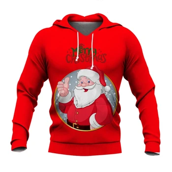 Дядо Коледа одобрение като графичен суитчър мода Весела Коледа качулки за мъже дрехи смешно Коледа подаръци пуловер Y2k качулка