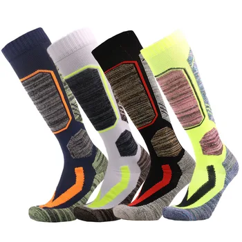 Зимни възрастни унисекс топли ски чорапи памук по-дебел възглавница коляното спортове сноуборд футбол чорапи пот-абсорбция на едро