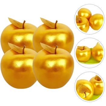 Златните симулирани ябълки Модел Плодове Декор Ресторант Изкуствена кухненска декорация