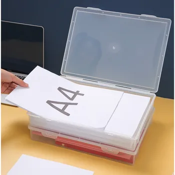 квадратна форма Организатор на документи Прахоустойчива прозрачна пластмасова кутия за съхранение на контейнери