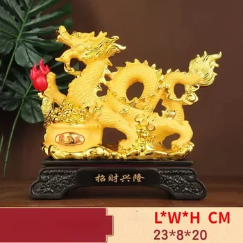 Китайски Покана за богатство Зодиакален талисман Дракон Орнамент Касиер Откриване Подарък за домакинство Драконова година Подарък с отворена врата
