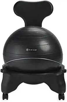 Класически стол за балансиране на топката \u2013 Упражнение стабилност йога топка премия ергономичен стол за дома и офиса бюро с въздушна помпа, E