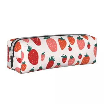 Класически ягодов любовник Калъфи за моливи Kawaii Сладка плодова кутия за моливи за ученически чанти Училищни пособия Цип канцеларски материали