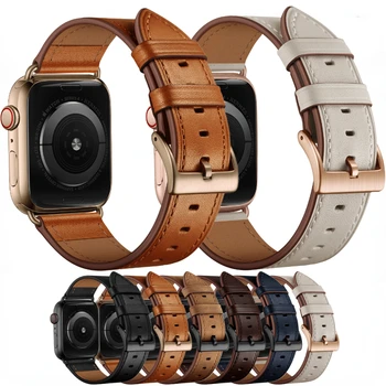 Кожена каишка за Apple Watch лента Ultra 49mm 8 7 45mm 41mm Класически износоустойчив колан за iWatch 6 5 4 SE 44mm 42mm 40mm 38mm