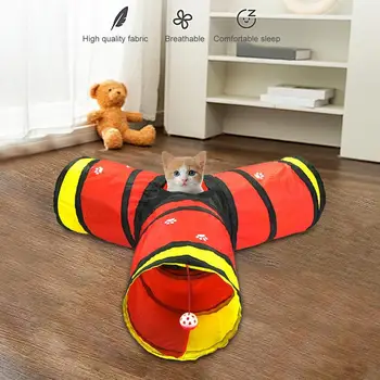Котка тунел играчки сгъваеми Y-образна играчка сладък коте тунел сгъваема котка тунел тийзър Y-чрез котка тунел преносим домашен любимец тръба