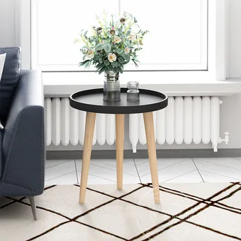 Кръгли скандинавски маси за кафе Дървен хол Минималистична уникална странична маса Модерен дизайн Mesa Auxiliar Salon Мебели за дома