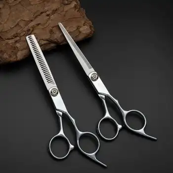 Лесен за използване ножици за коса от неръждаема стомана Комплект ножици за зъби Плоски ножици Бретон Магически ножици за домашни любимци