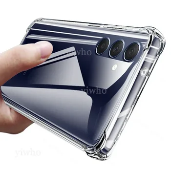 Луксозен прозрачен мек силиконов калъф за Samsung M54 удароустойчив прозрачен за Galaxy M54 5G M 54 6.7
