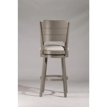 Мебели Дърво брояч височина въртящ бар стол, затруднено сиво