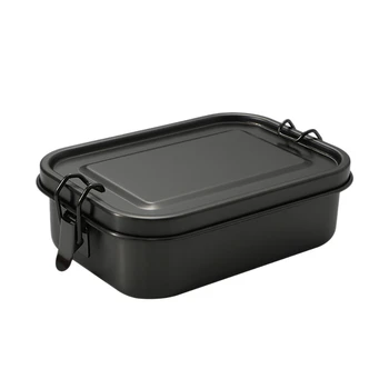  неръждаема стомана Bento кутия непропусклива метална кутия за обяд с подвижен разделител кутия за обяд за деца и възрастни (черен)