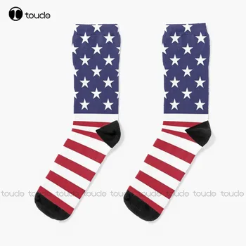 Нови употреби Америка, Американски, Съединени щати, Купа, Патриотичен флаг Чорапи Чорапи Персонализирани Унисекс чорапи за възрастни Teen Чорапи