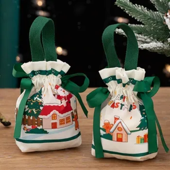 Новогодишна коледна украса за домашно бельо Подаръчна торбичка за шнур Големи бонбони Коледни чанти Празнична карикатура Apple Bag