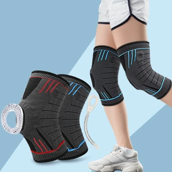 Подложка за подкрепа на коляното, компресионна ръкав за коляно с подложка Patella гел и странични стабилизатори