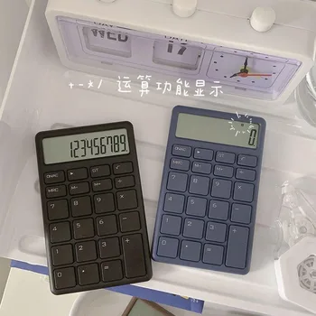 Прост и стилен преносим калкулатор 12-битов калкулатор за дисплей с голям екран Офис обучение колоритен научен калкулатор