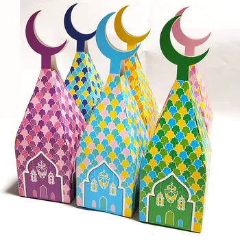 Рамадан Луна форма бонбони кутия мюсюлмански празник подарък кутия ислямската партия декорация доставки