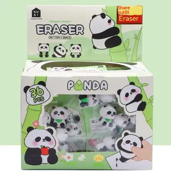 Сладки атракции Комплект за гумичка на панда 3d несглобен триизмерен Kawaii Panda Eraser Студентски училищни пособия Подаръци