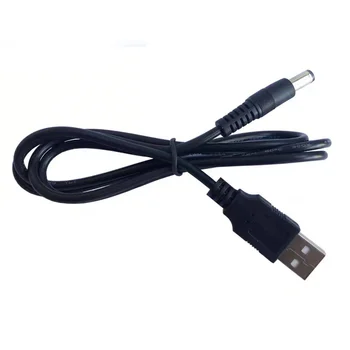 Черен чист меден USB захранващ кабел USB към dc5521 кабел за зареждане настолна лампа вентилатор рутер удължителен кабел за зареждане