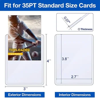  ясен държач 100pcs / пакет бейзбол защитни пластмасови карти карти за спортни Topload твърди ръкави